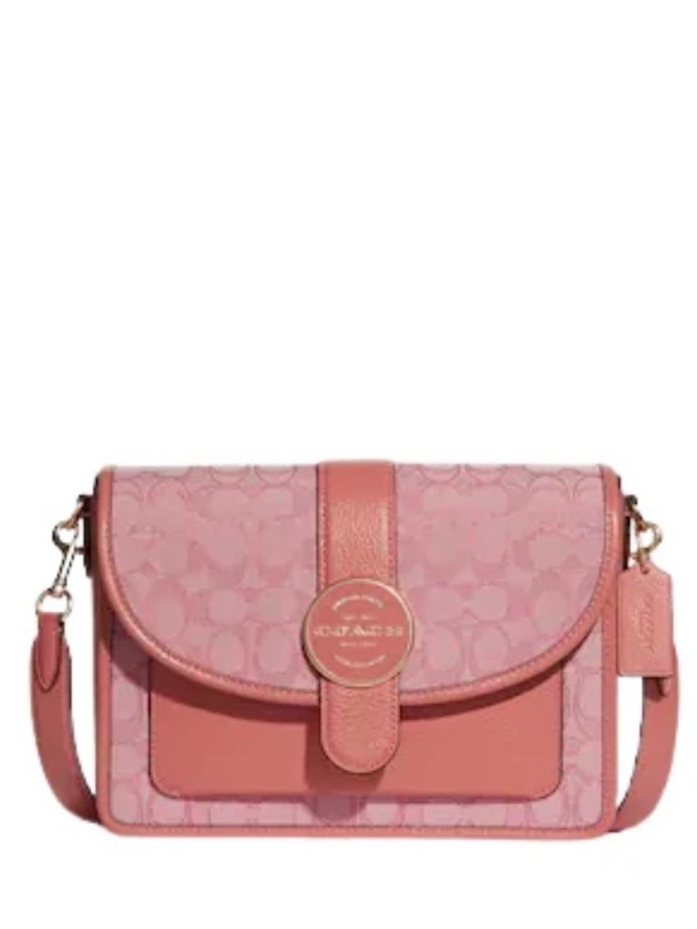 Coach Lonnie Crossbody In Pink Signature Jacquard NWT